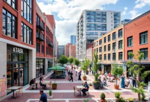 Rendering of the new mixed-use development in St. Elmo Arts District, Austin