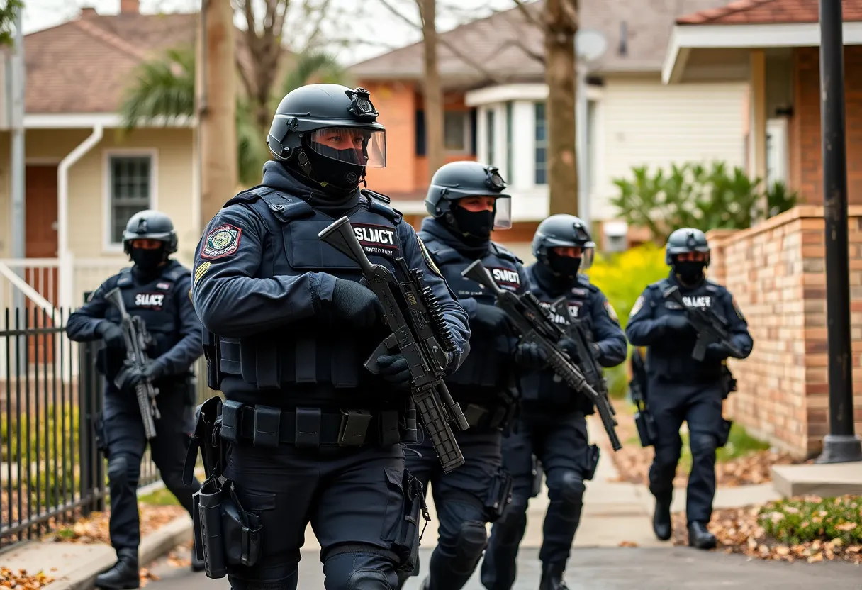 SWAT team responding to a barricade situation in Austin