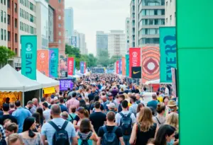 Crowds enjoying the SXSW festival in Austin