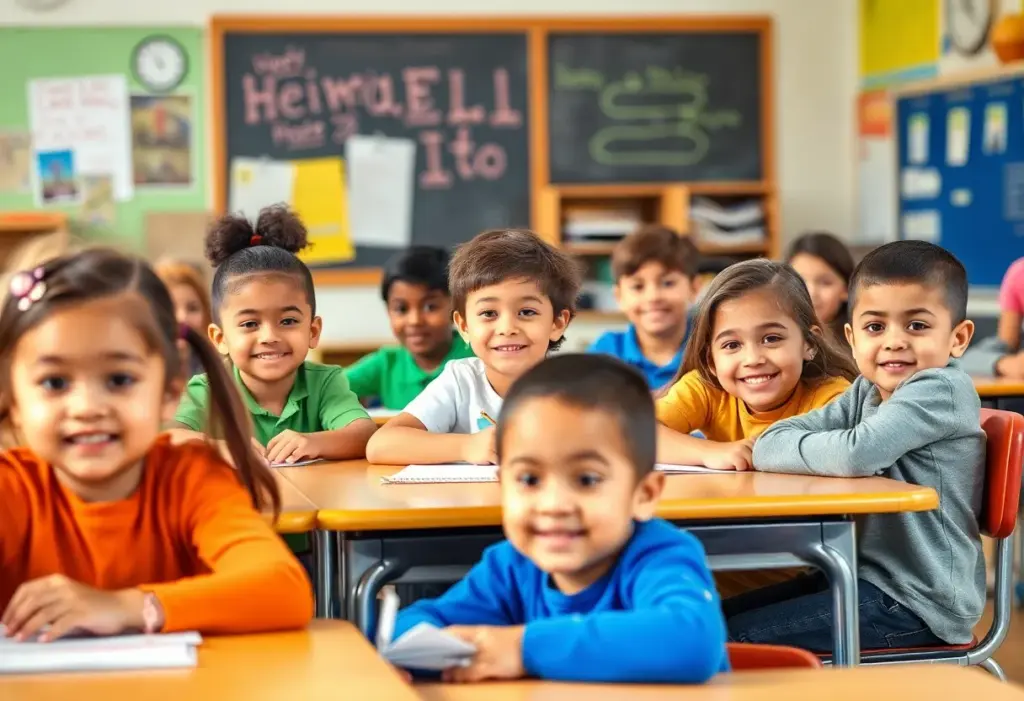 Children in a classroom engaged in diverse educational activities.