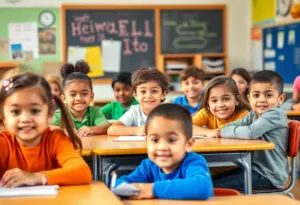 Children in a classroom engaged in diverse educational activities.