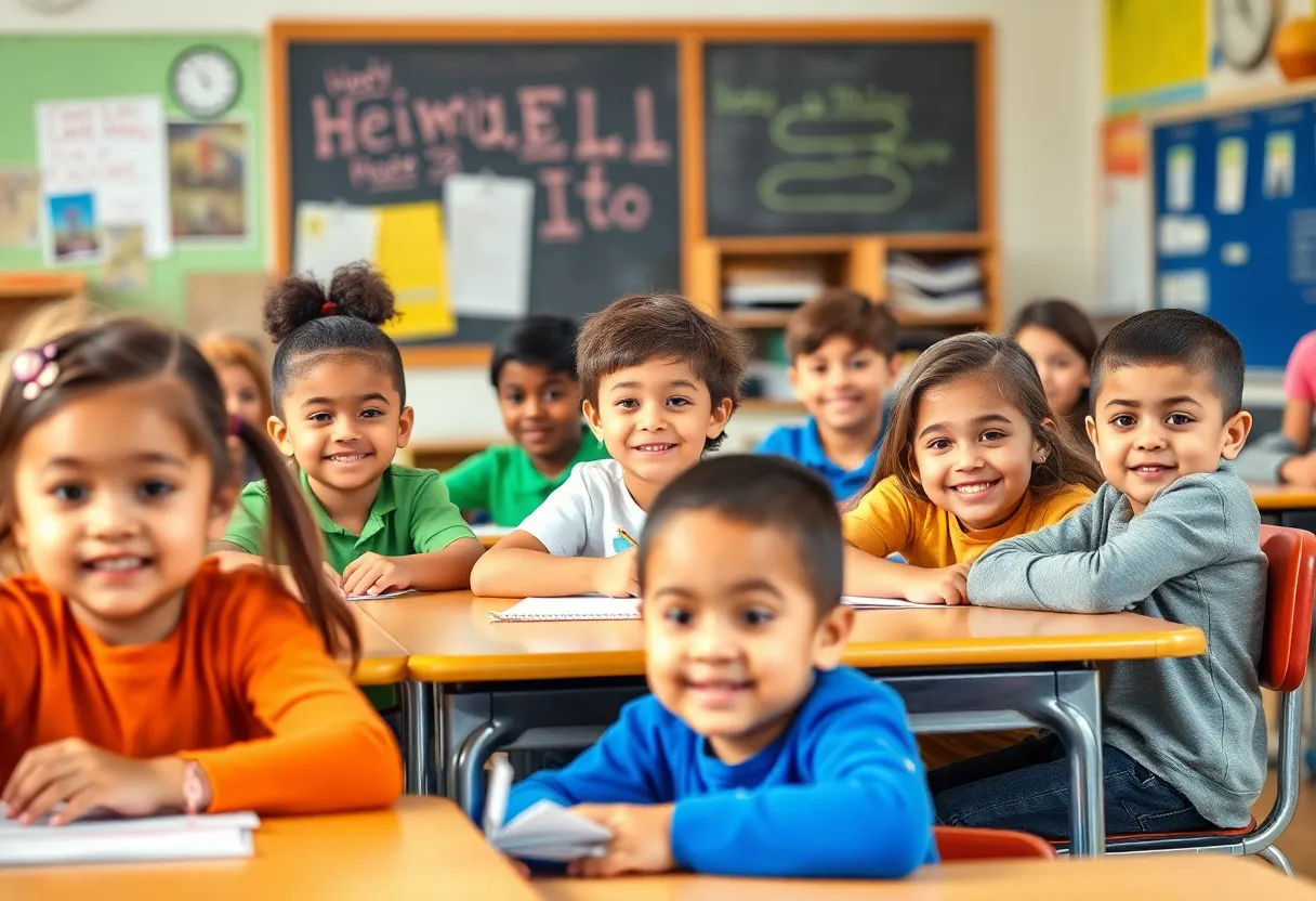 Children in a classroom engaged in diverse educational activities.