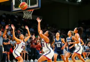 Texas Longhorns vs LSU women's basketball game action