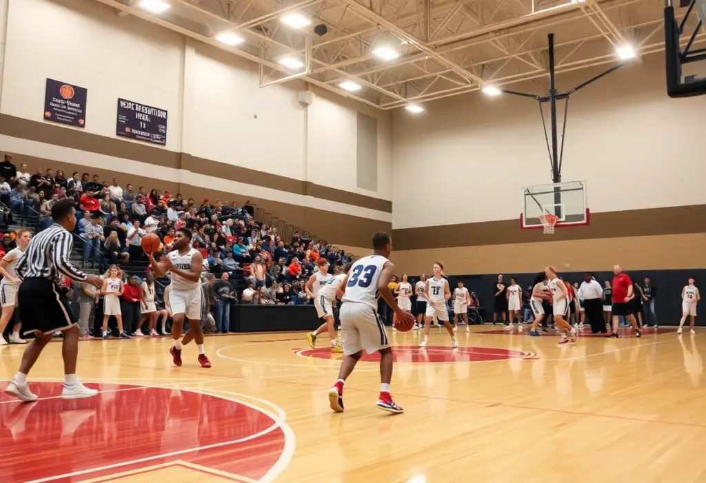 High school basketball teams competing