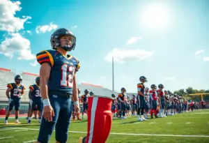 UIL Realignment in District 8-4A with athletes on the football field