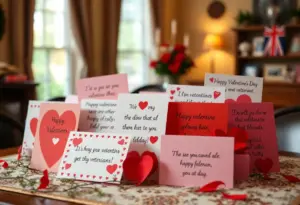 A variety of Valentine's Day cards for veterans