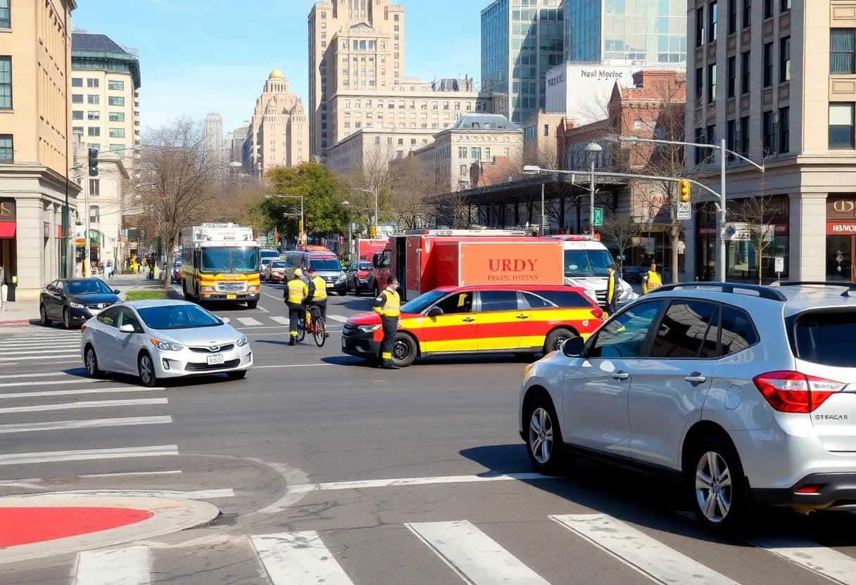 Scene of a vehicle collision at McNeil Dr & Los Indios Trl with emergency responders present.