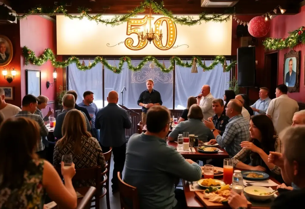 Crowd enjoying the 50th anniversary celebration at Waterloo Ice House